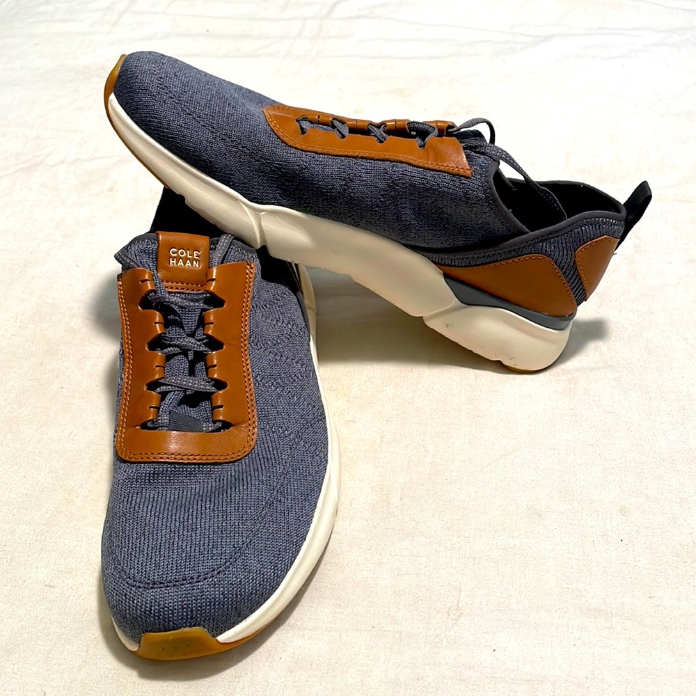 Cole Haan “GrandSpørt” Grey Knit Trainer Sneakers Men's 11